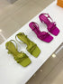 Bow Decor Multi Strap Slid On Heels